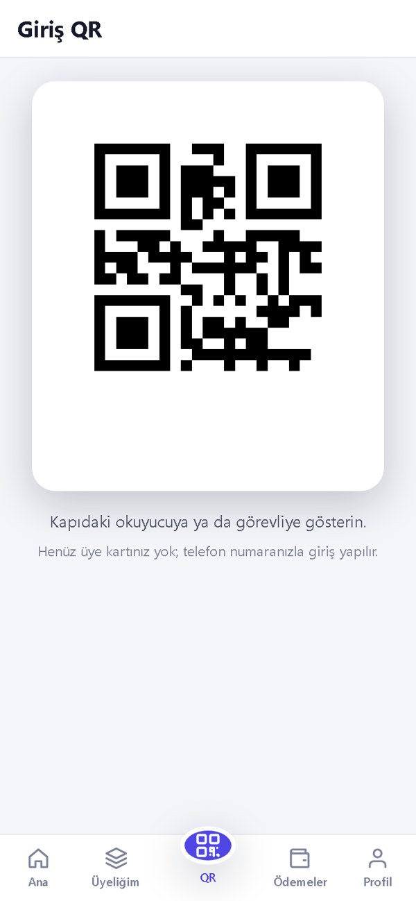 Giriş QR ekranı